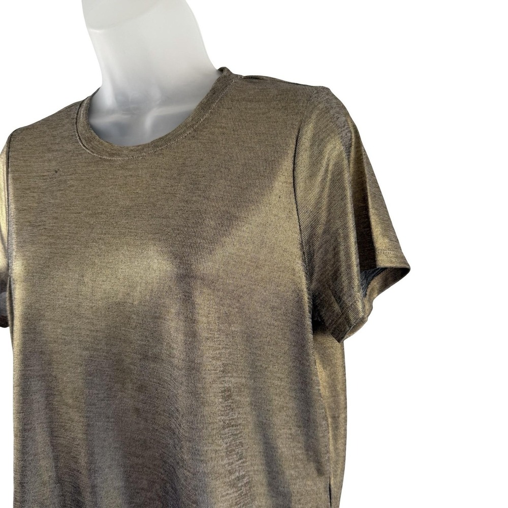 Porridge Shine Glam Tee Shirt Womens Medium Gold Metallic Anthropologie Y2K - Picture 5 of 16